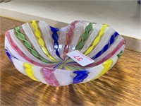 Small art glass hand made bowl