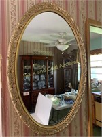 28 x 40 gold framed oval mirror