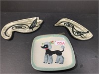 3 cool mid century pottery pieces
