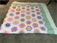 Hand stitched Dresden plate quilt top