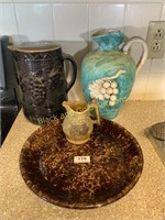 Four pieces of antique stoneware/pottery