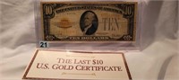 1928 $10 Gold Certificate