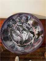 Signed TD North Carolina pottery centerpiece bowl