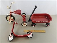 Miniature Radio Flyer Wagon, Tricycle & Scooter