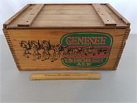 Genesee 12 Horse Ale Wooden Beer Crate 18 & 1/2" L