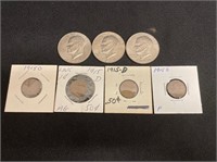 1915D Lincoln Pennies & 1974 Eisenhower Dollars