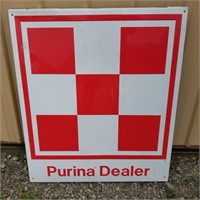 Vintage Purina Foods Dealer Metal Sign