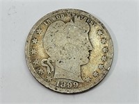 1899 Barber Quarter 90% Silver
