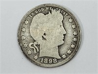 1898 Barber Quarter 90% Silver
