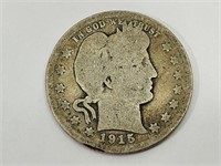 1915 Barber Quarter 90% Silver
