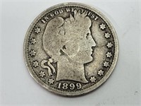 1899 Barber Quarter 90% Silver