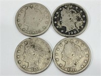 Lot of 4 V Nickels