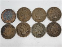 Lot of 8 Indian Head Cents