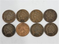 Lot of 8 Indian Head Cents