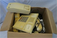 box lot of vintage phones & answering machines
