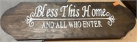 Beautiful Bless This Home Wall Decor Plaque NEW