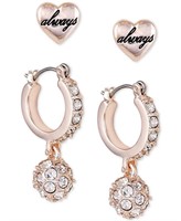 GUESS Rose Gold-Tone 2-Pc. Set Heart Rose NEW