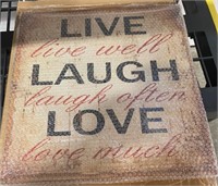 Large Live Laugh and Love Wall Decor NEW