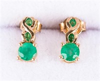 Jewelry 14kt Yellow Gold Emerald Earrings