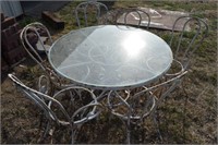 Metal Patio Table & 6 Chairs