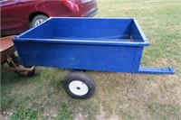 2 wheeled dump box trailer for lawn mower