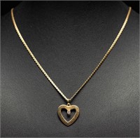 14K Italian Gold Chain w/ Heart Pendant  3.5g
