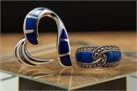 Sterling & Lapis Lazuli Pendant & Ring 17.48g