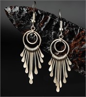Sterling Silver Dangle Earrings, 3.32g