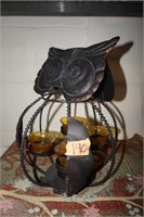 Large metal Owl 4 Candle Holder