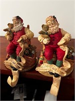 Lot of 2 Santa stocking holders American greetings
