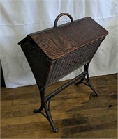 Vintage Wicker Sewing Stand 23" Tall 18"x12.5