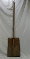 Primitive Wood Shovel with Metal Tip, 55.5" Long