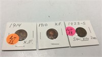 3 Carded Wheat Cents (1910, 1914, & 1923) RJC