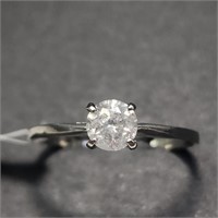 14K White Gold Diamond Solitaire Ring SJC