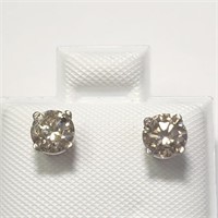 14K White Gold Diamond(.8Ct) Stud Earrings SJC