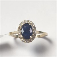 10K Yellow Gold Sapphire & Diamond Ring SJC