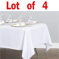 4 Pack White Rectangular Tablecloth 60x126"