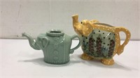 2 Elephant Tea Pots K7B