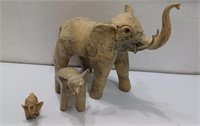Lg Elephant Figurine & 2 more Q10D