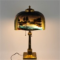 Pittsburgh Lamp Co. Reverse Painted Table Lamp