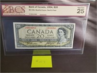 1954 - Bank of Canada $20 Dollar - Very Fine 25,