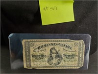 1870 - Dominion of Canada - 25 Cents Shin Plaster,