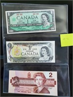 Bank of Canada $1.00 (1967), $1.00 (1973), and