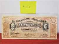 1914 - Mexico 20 Pesos - Very Fine