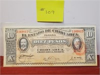1915 - Mexico 10 Pesos - Very Fine