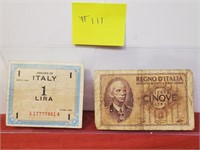 1943 - Italy 1 and 5 Lira - Very Good