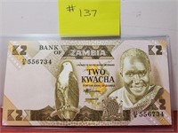 1980 - Bank of Zambia 2 Kwacha - Very Fine