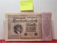 1923 - Germany 100000 Mark - Very Good