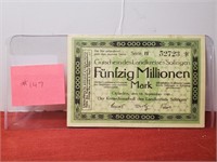 1923 - Germany 50000000 Mark - Very Fine