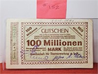 1923 - Germany 100 Millionen Mark - Very Fine